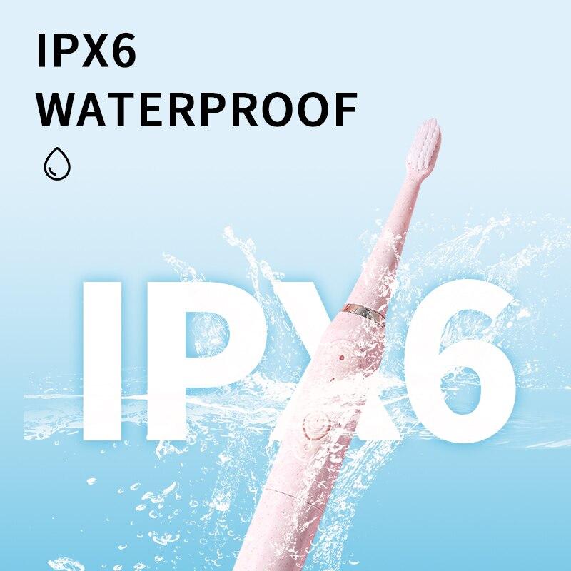 Periuță de dinți electrică sonică pentru bărbați și femei, adulți, nereîncărcabilă, blană moale, complet automată, cuplu impermeabilă