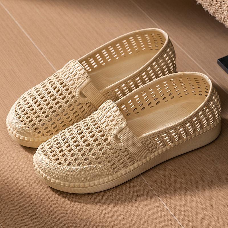 New Women's Cave Shoes Summer Breathable Cutout Flat Women's Shoes Fashionable Casual Soft-soled Sandals Women's