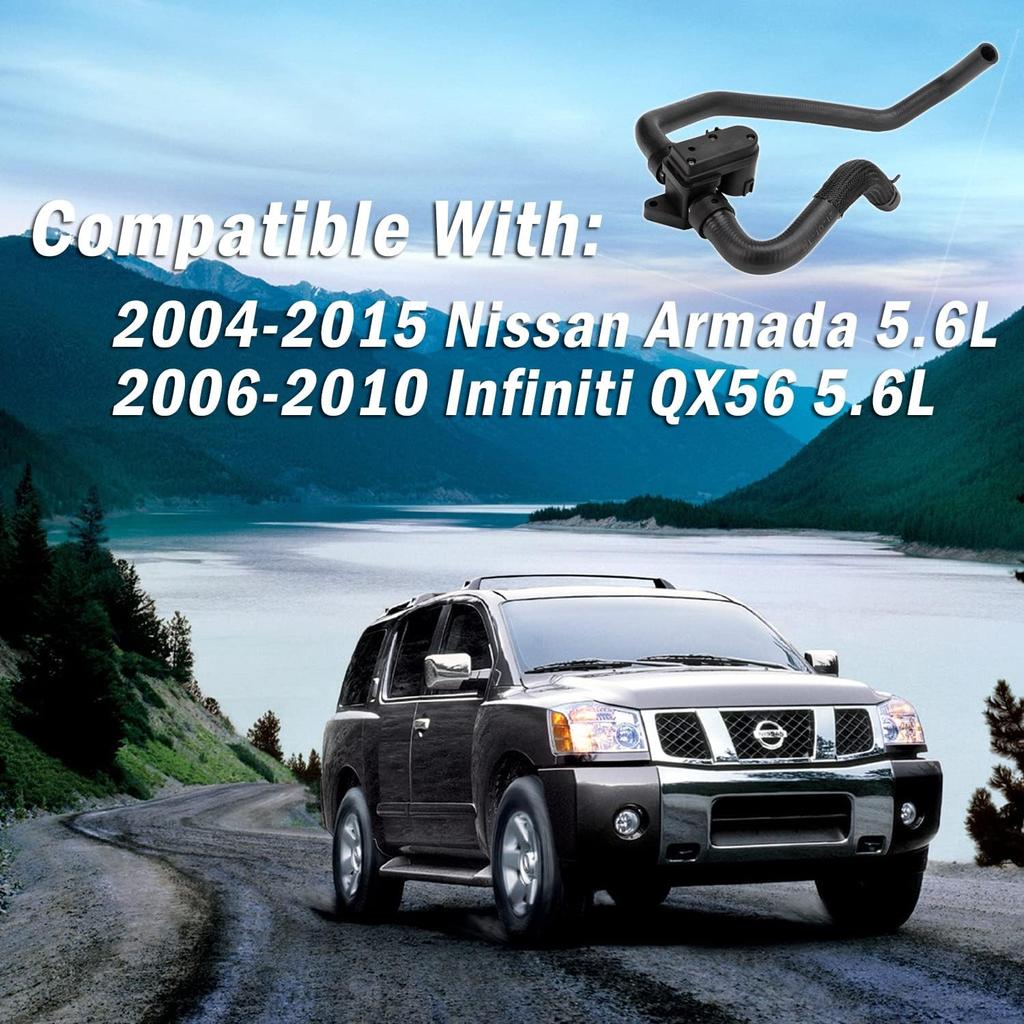 Heater Unit Inlet Hose Tube Pipe Control Valve Assembly Compatible With 2004-2015 Nissan Armada 2006-2010 Infiniti QX56 5.6L Replaces 92400-ZW10A