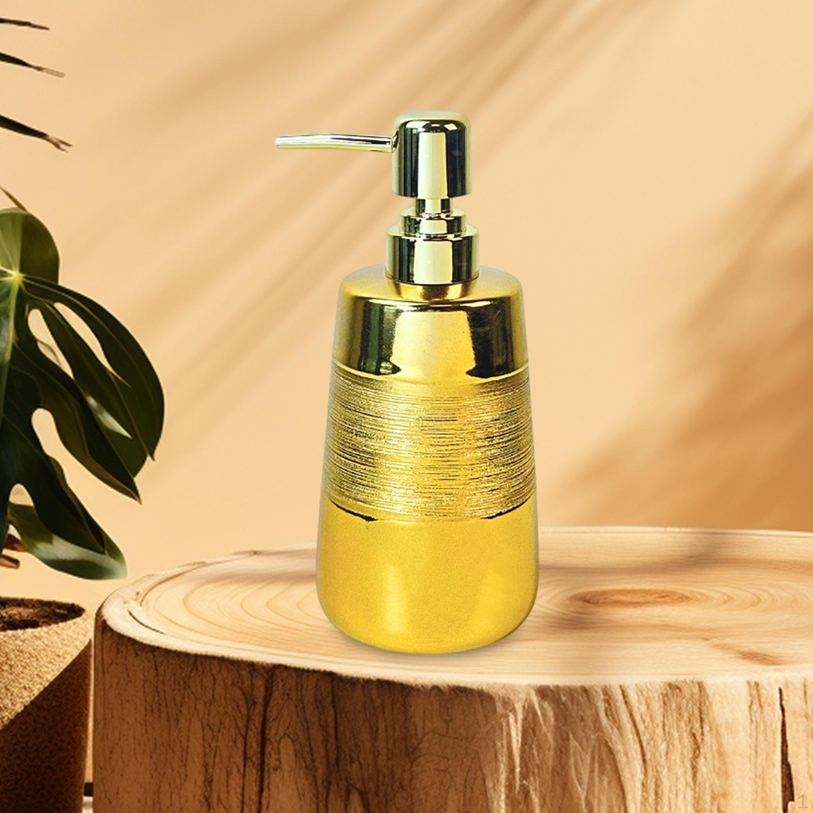 

Диспенсер для жидкого мыла для рук объемом 400 мл, пустой элегантный контейнер для ванной комнаты, дозатор для геля для душа золотой