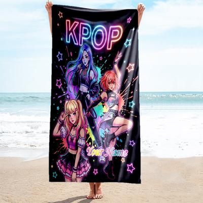 1PC Custom Name KPOP Star Parade Beach Towel Highly Absorbent And Sand-Resistant Towel for Swimming, Pool, Yoga, And Travel Lightweight