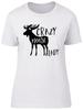Crazy Moose Lady Unisexs Ladies Short Sleeve Fitted TShirt