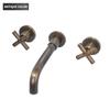 Brass Bathroom Faucet Embedded Hot and Cold Double Control Faucet Concealed Basin Faucet Concealed Golden Mixer Tap