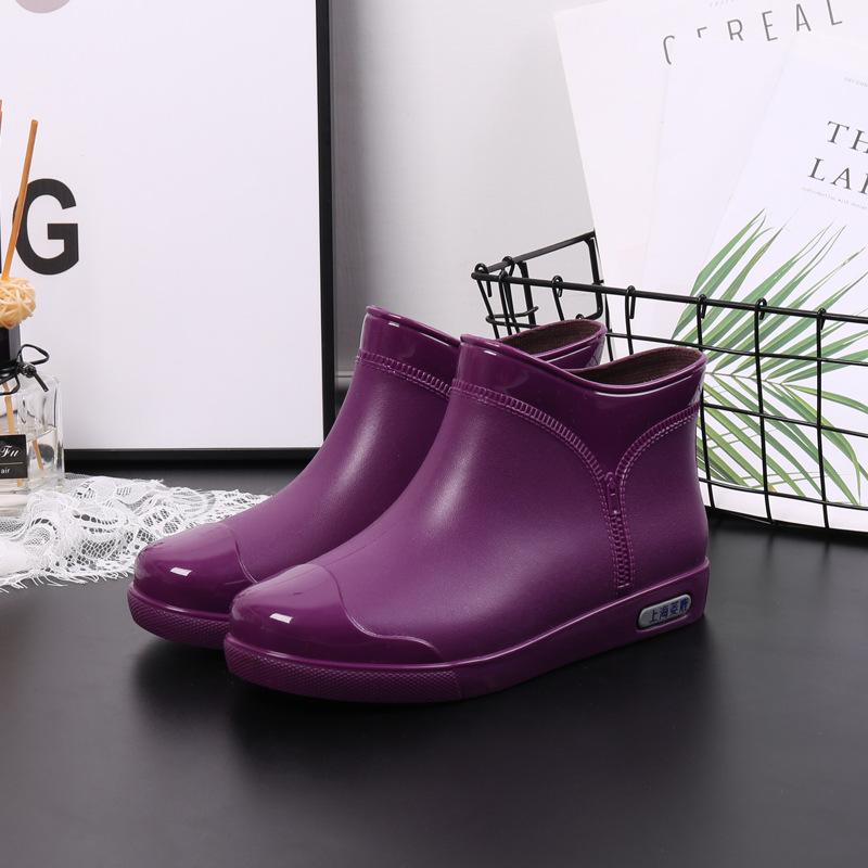 Water Shoes Rain Shoes Girls Short Tube Four Seasons Light Mouth Rain Boots Students Water Boots Waterproof Glue Shoes Fashion Versatile