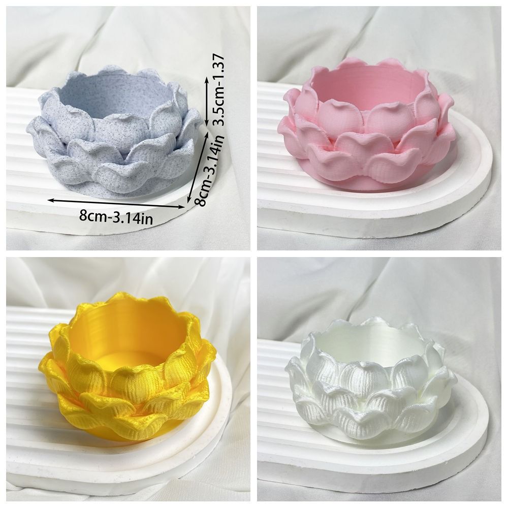 Plastic Growing Pots 3D Printed Flower Container Handmade Succulent Plant Pot  for Desktop Decor