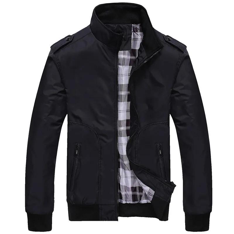 

Casual Stand Collar Men s Jacket Outdoor Versatile Simple Leisure Business Coat Autumn Winter Korean Version Trendy Overcoat 4XL чорний