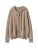 2025 Autumn Women's College Style Cashmere Hooded Cardigan Sweater with Zipper