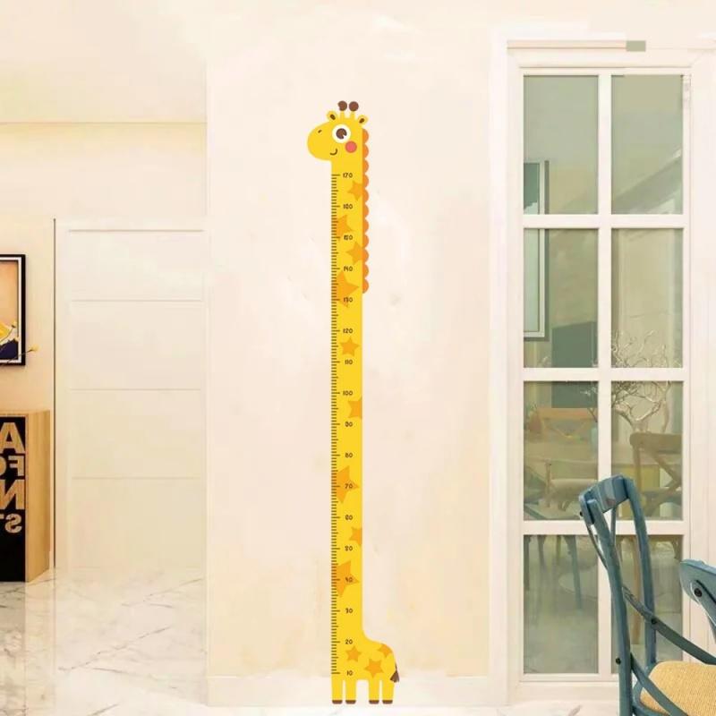 Cartoon Cute Height Stickers Unicorn Dinosaur Giraffe Wall Height Measuring Scale Stickers Children's Room Decoration