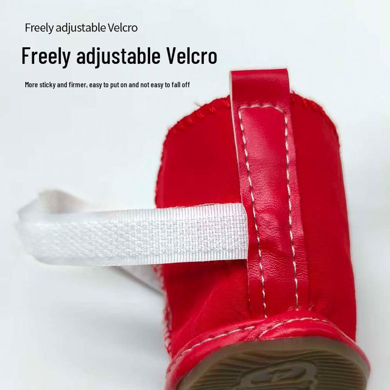 Durable Pet Warm Shoes with Lambswool Lining and Rubber Sole