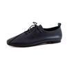 Fashion Women's new leather cowhide lace up color blocked low heel plus size comfortable and soft Oxford shoes walking single shoes