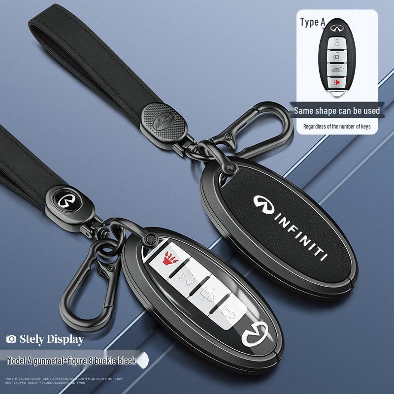 Husa Premium pentru Cheie Infiniti pentru QX50, QX60, QX70, QX80 - Design Unisex cu Cataramă pentru Decorarea Mașinii