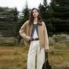 ELLE French Vintage Barn Style Corduroy Fur Collar Casual Loose Versatile Long Sleeve Work Jacket Cotton Coat Women jackets EH53452