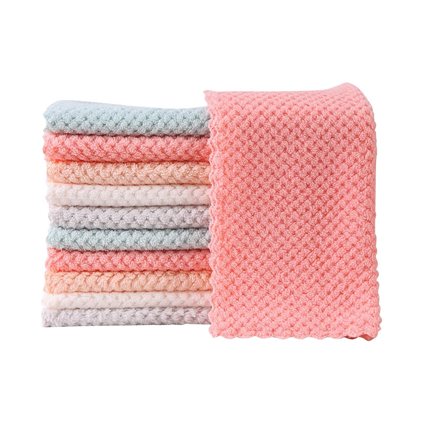 

Бытовые кухонные полотенца для мытья посуды, полотенца из кораллового флиса, впитывающие и обезжиренные салфетки, упаковка из 10 шт.