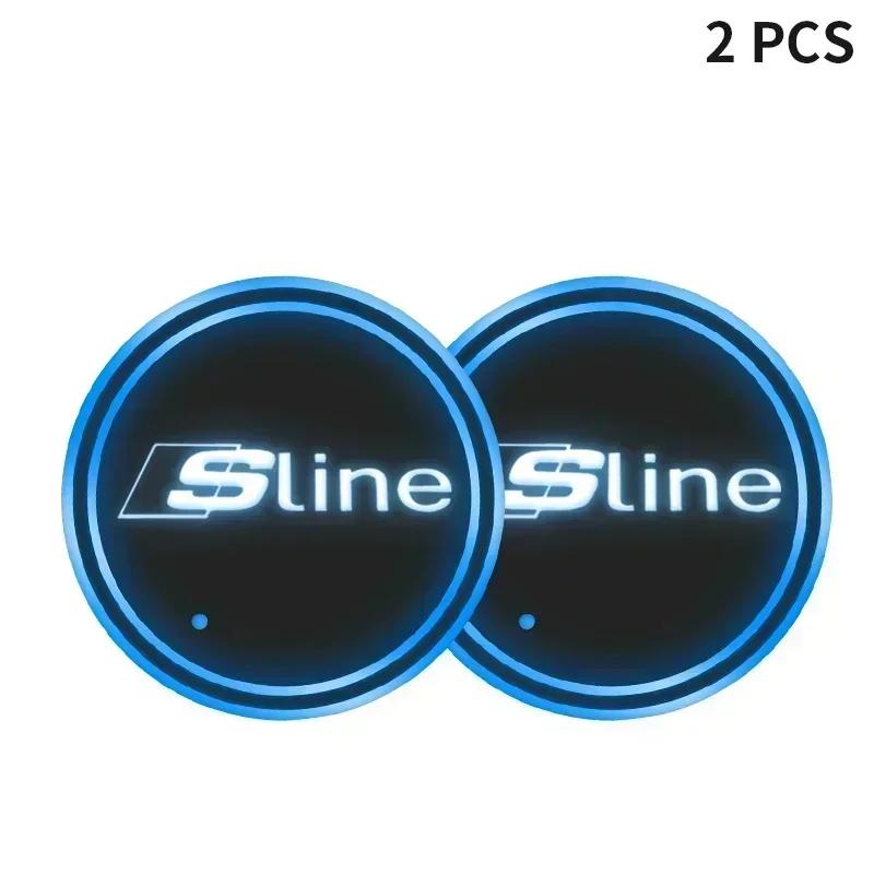 Car New Hot Hot 2025 For q2 2pcs LED Car Luminous Coaster Cup Holder Anti-slip Mat for q2 A3 8P 8L 8V A4 B8 B6 B7 B9 A6 C6 C