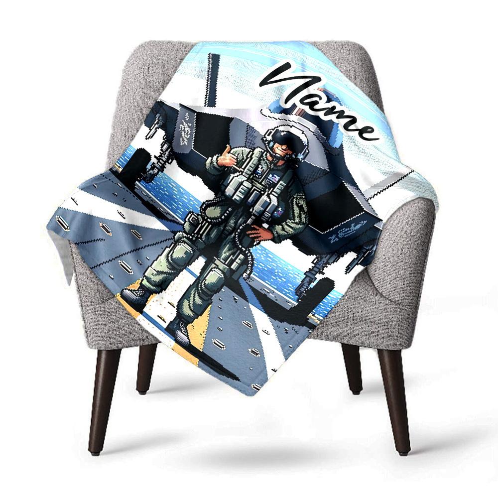 Custom Fighter Pilot Blanket Personalized Home Decor For Any Occasion Comfortable Soft Lightweight And Versatile Blanket Suitable For All Seasons