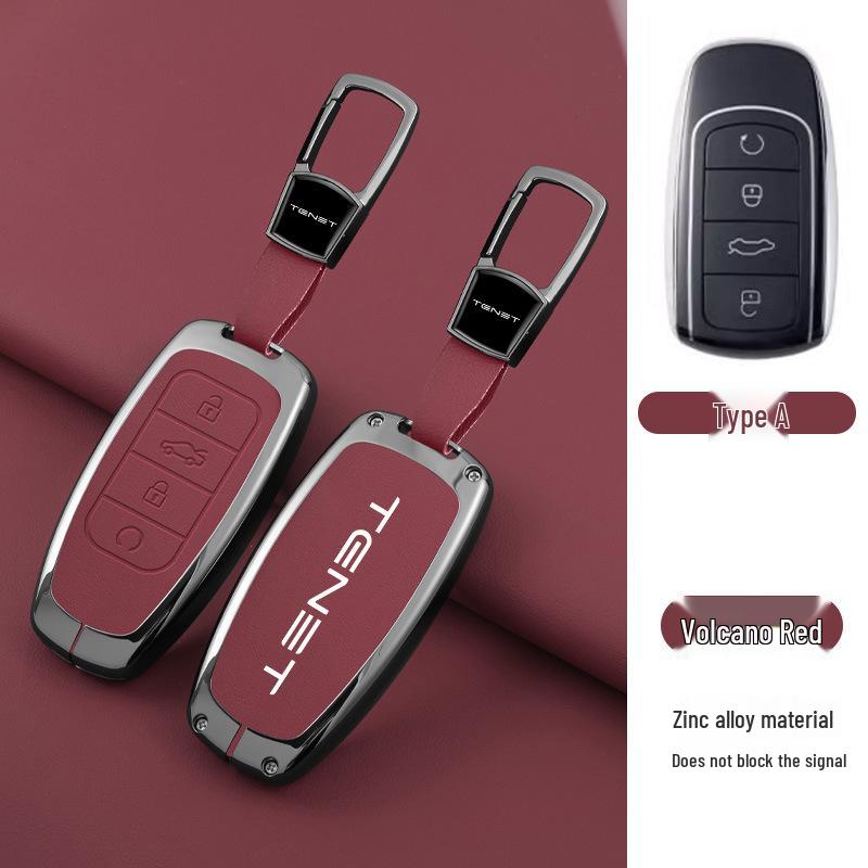 Tenet Tianneng Car Key Case: Metal Protective Shell for Tenet T7/T8/T9 with Anti-lost T4 Buckle.