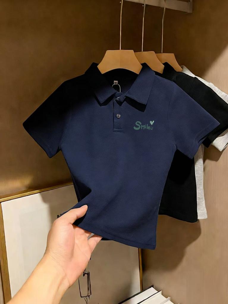 Kids Cotton Polo Shirt Summer Boys Girls Casual Short Sleeve Tee Top