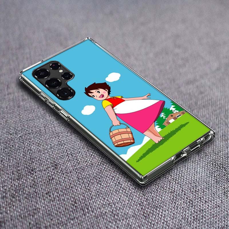 Heidi Cartoon Phone Case For Samsung Galaxy S24 S23 S21 S20 FE S22 S26 Ultra S25 Edge S10 Plus Cover Clear TPU Capa Shell Coque
