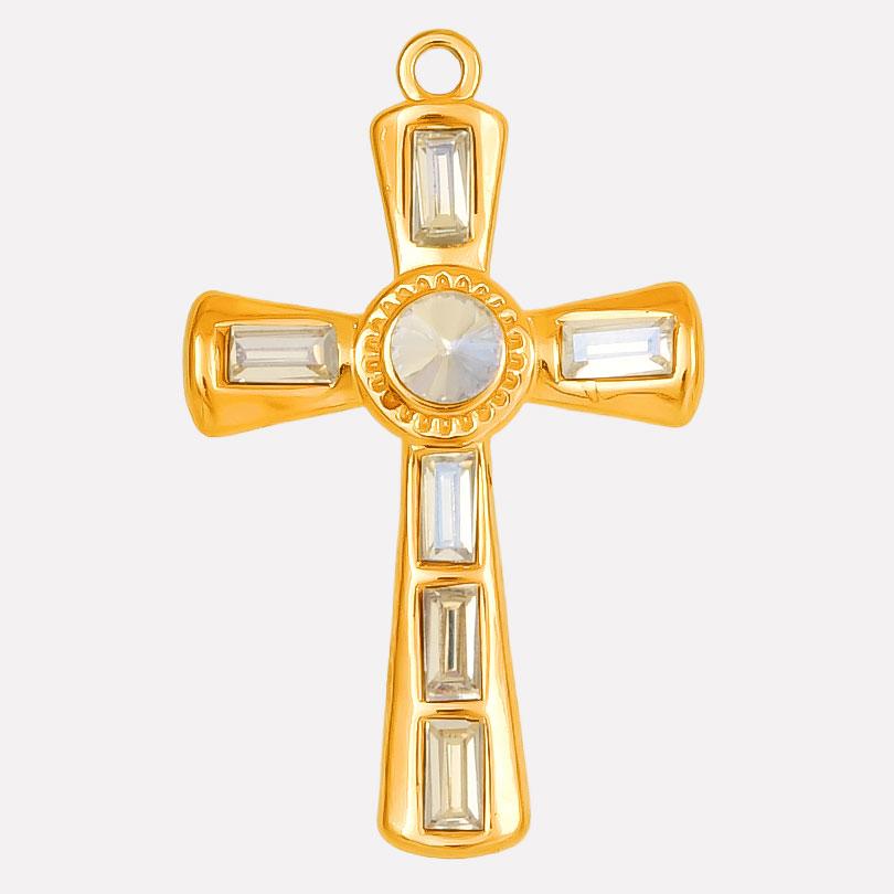 Strass-Accessoires Religiöse Christus-Edelstahl-Anhänger Für Schmuckherstellung Zubehör Kreuz-Anhänger Handgefertigtes Material