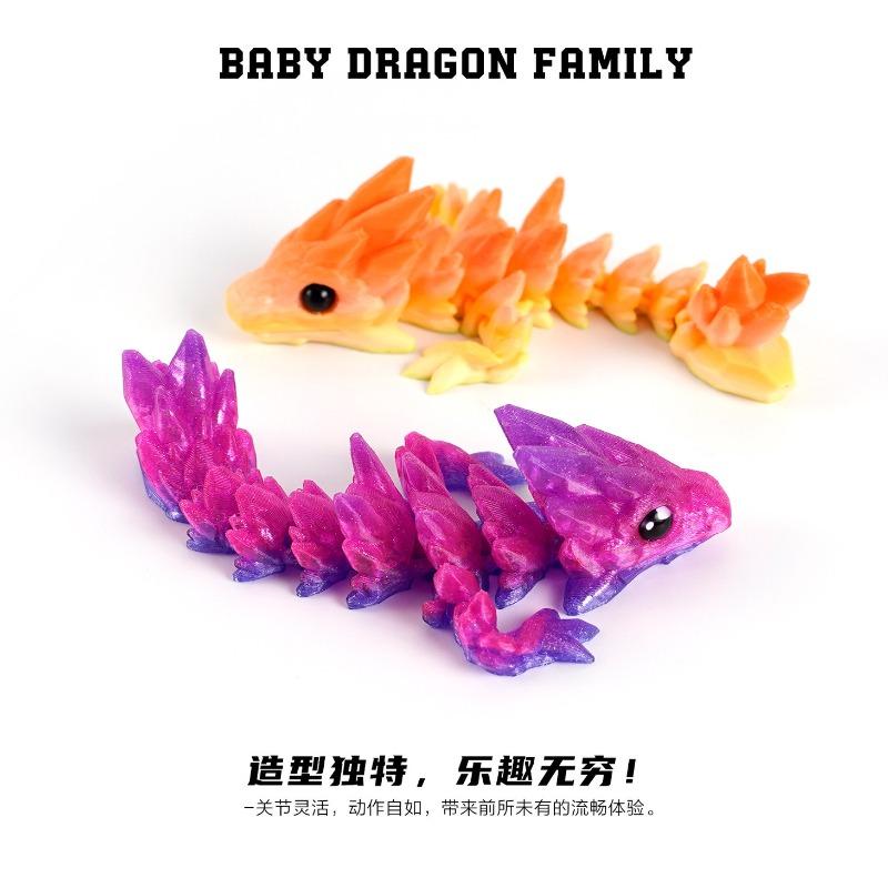 3D Printed Dragon Toys Colorful 3D Flexible Articulated Dragon Toy for Home Desk Decoration Stress Relief Toy for Kids & Adult