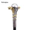 Golden Resin Double Snake Head Cobra Walking Cane Fashion Decorative Steel Stick Gentleman Elegant Cosplay Cane Crosier 94cm