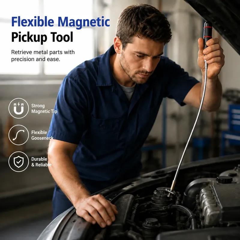 Magnetic Pickup Car Repair Tool Universal Flexible Bendable Spring Extendable Magnetic Pick Up Tools Magnet Stick Hand-held Tool