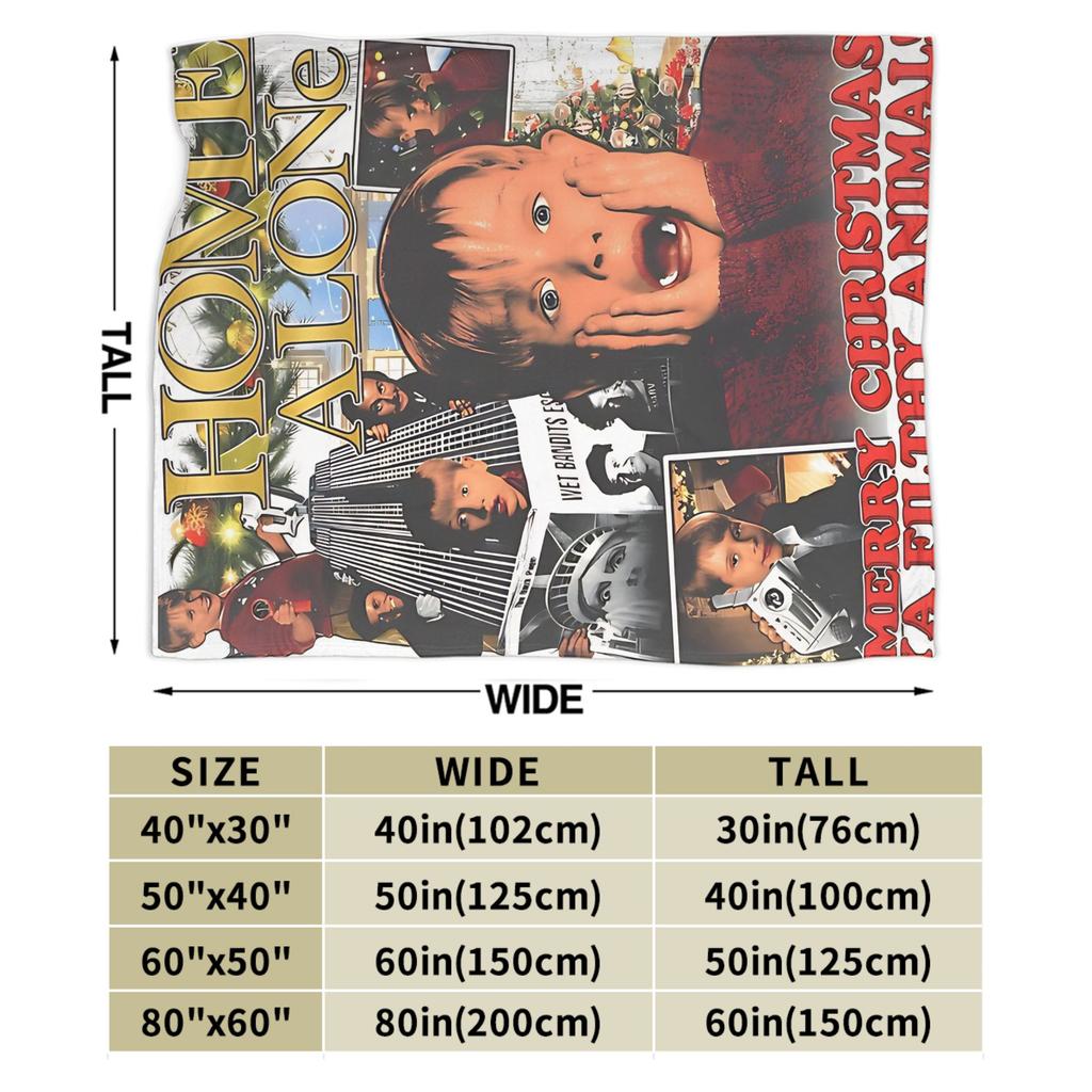 Home Alone Merry Christmas Blanket Camping Flannel Throw Blanket For Living Room Super Warm Custom Quality Bedspread Gift