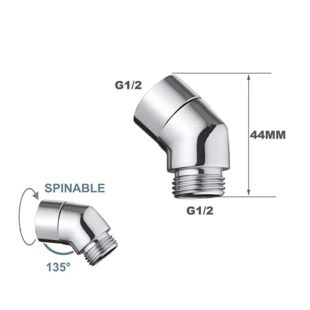 G1/2 Shower Elbow Adapter Coupling Bathroom Fixtures Durable Rustproof Chrome Plate Finish Copper