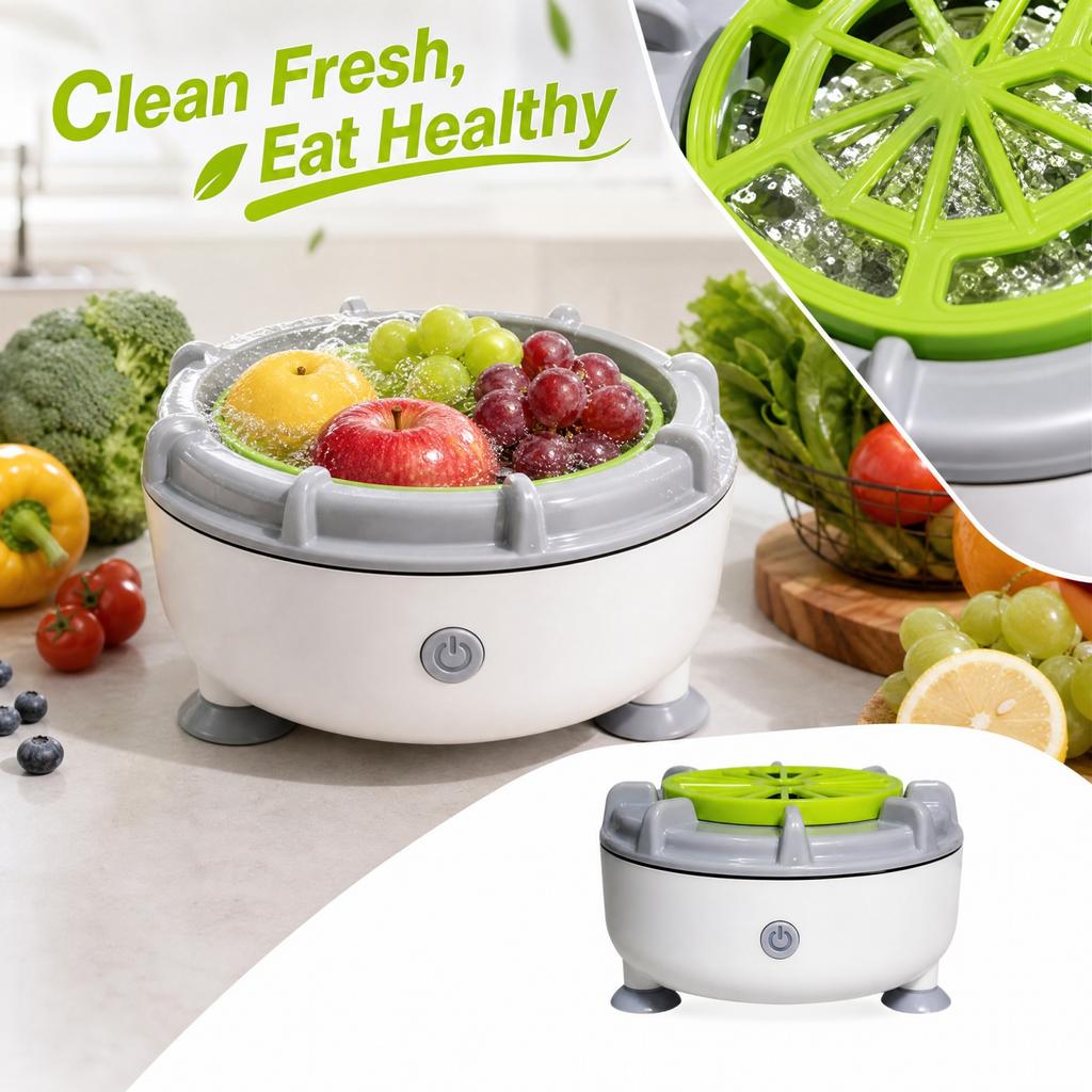 and Vegetable Washer for Kitchen Countertop, Produce Cleaner with Efficient Cleaning Function