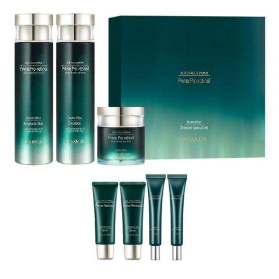 Isaknox Age Focus Prime Double Effect 3pcs Set Anti Aging Care Elastic, Anti-Aging, Moisturizing, Korean Cosmetics, Kbeauty
