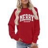 Women's Fashion Long Sleeve Christmas Printed Round Neck Loose Pullover Sweater Top
