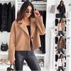 Autumn and Winter Fashion Suit Collar Solid Color Woolen Small Coat Women's Clothing