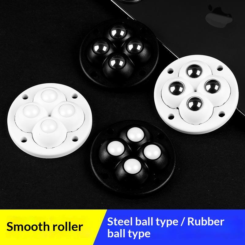 4Pcs 4 Beads Self Adhesive Caster Mini Swivel Wheels Universal 360 Degree Rotation Pulley For Furniture Storage Box