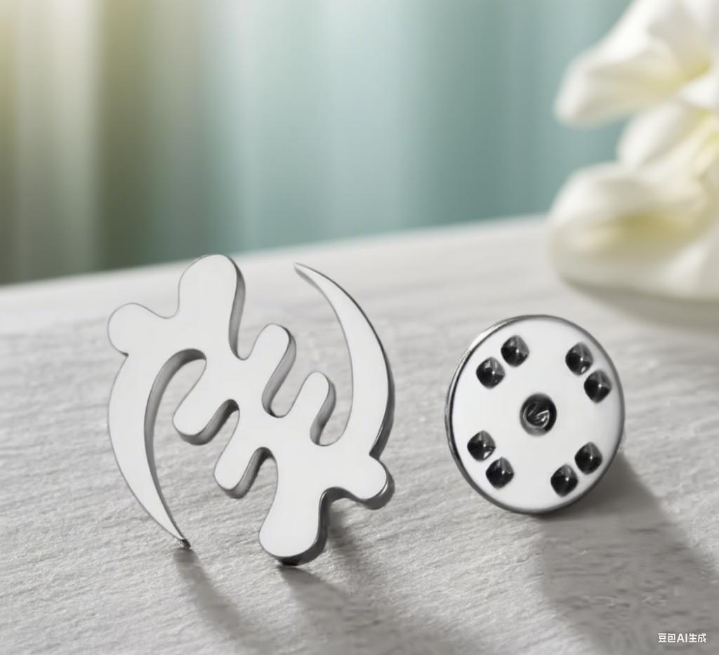 LIKGREAT Africa Adinkra Symbol Brooch for Men Gye Nyame Stainless Steel Pin Wisdom Ethnic Jewelry Amulet Birthday Gift