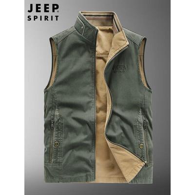 JEEP SPIRIT Men's Multi-Pocket Outdoor Vest