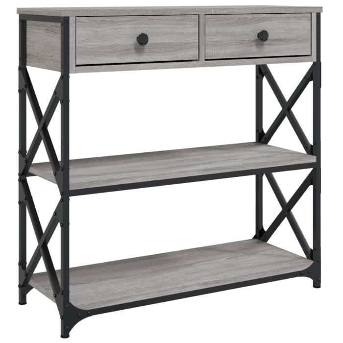 VidaXL Console Table Sonoma Grey 75x28x75 Cm Engineered Wood 834198