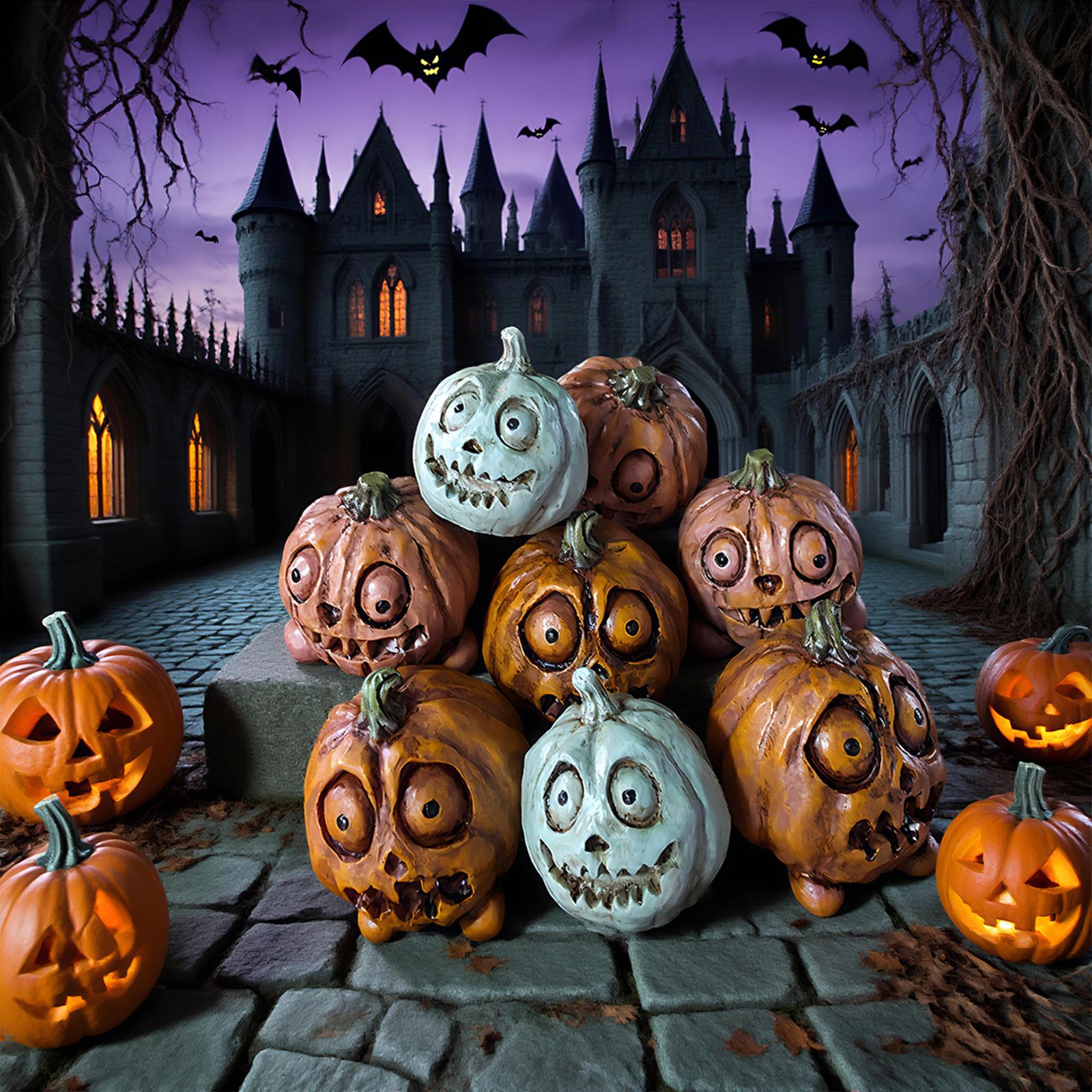 Halloween Pumpkin Flower Pot Decoration Resin Ornaments Accessories  Plant Creative Pot Decoration One Size