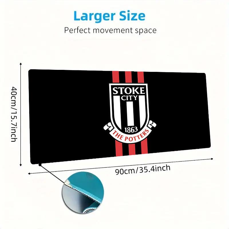 Stoke City F.C Print Cushion Non-slip Laptop Tablet Big Mousepad XXL Mat Mini PC Playmat With Lock edge