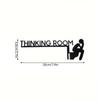 1Pc Thinking Room Interesting Toilet Door Metal Logo, Interesting Home Bathroom Logo, Interesting Bathroom Door Decoration Black Logo, Home De