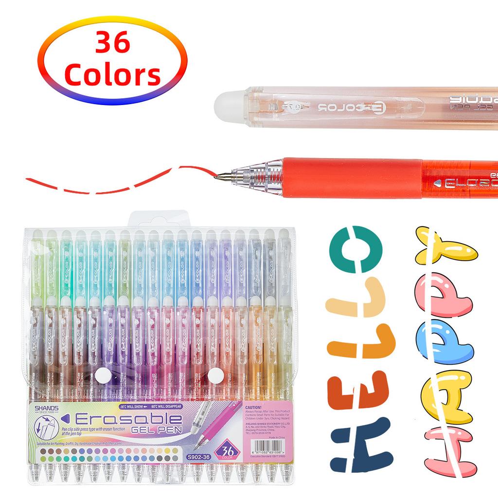 24 Colors Click Erasable Gel Pens - Quick-Dry Smooth Writing Pens for Students, Drawing, Marking, Office & School Supplies