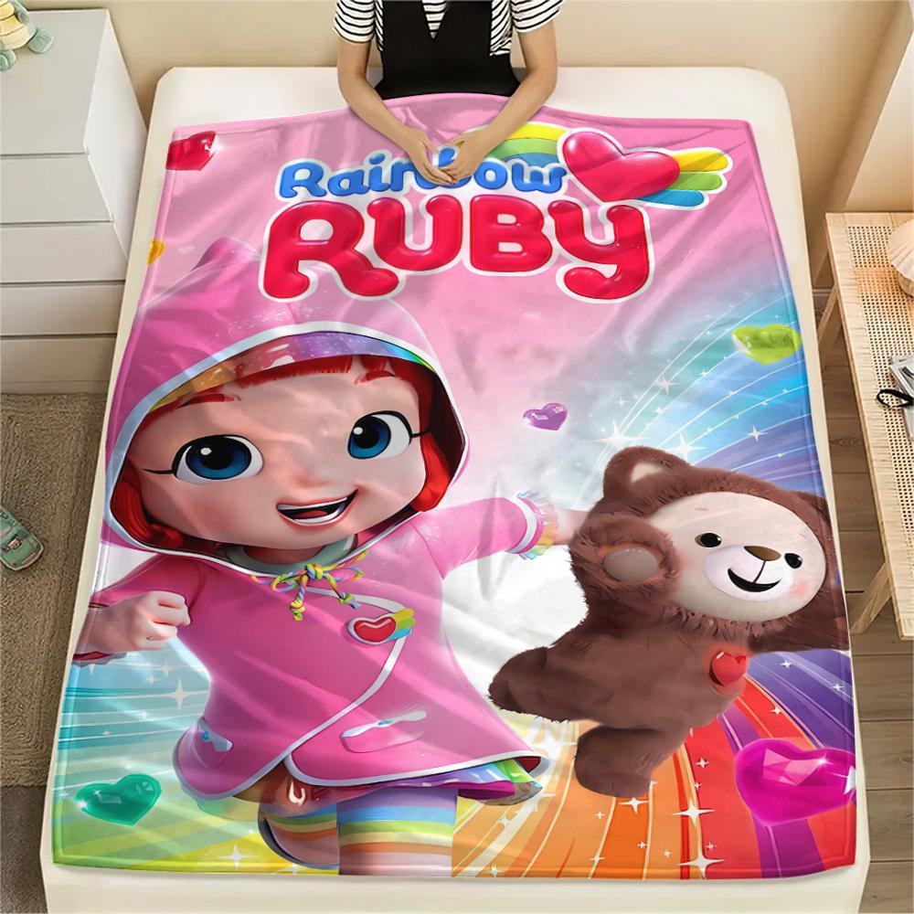 1 Pezzo Coperta in Flanella con Stampa Rubino Arcobaleno, Alta Qualità, Confortevole per Tutte le Stagioni, Decorazione per la Casa, Calore e Comfort, Perfetta per Regali di Natale