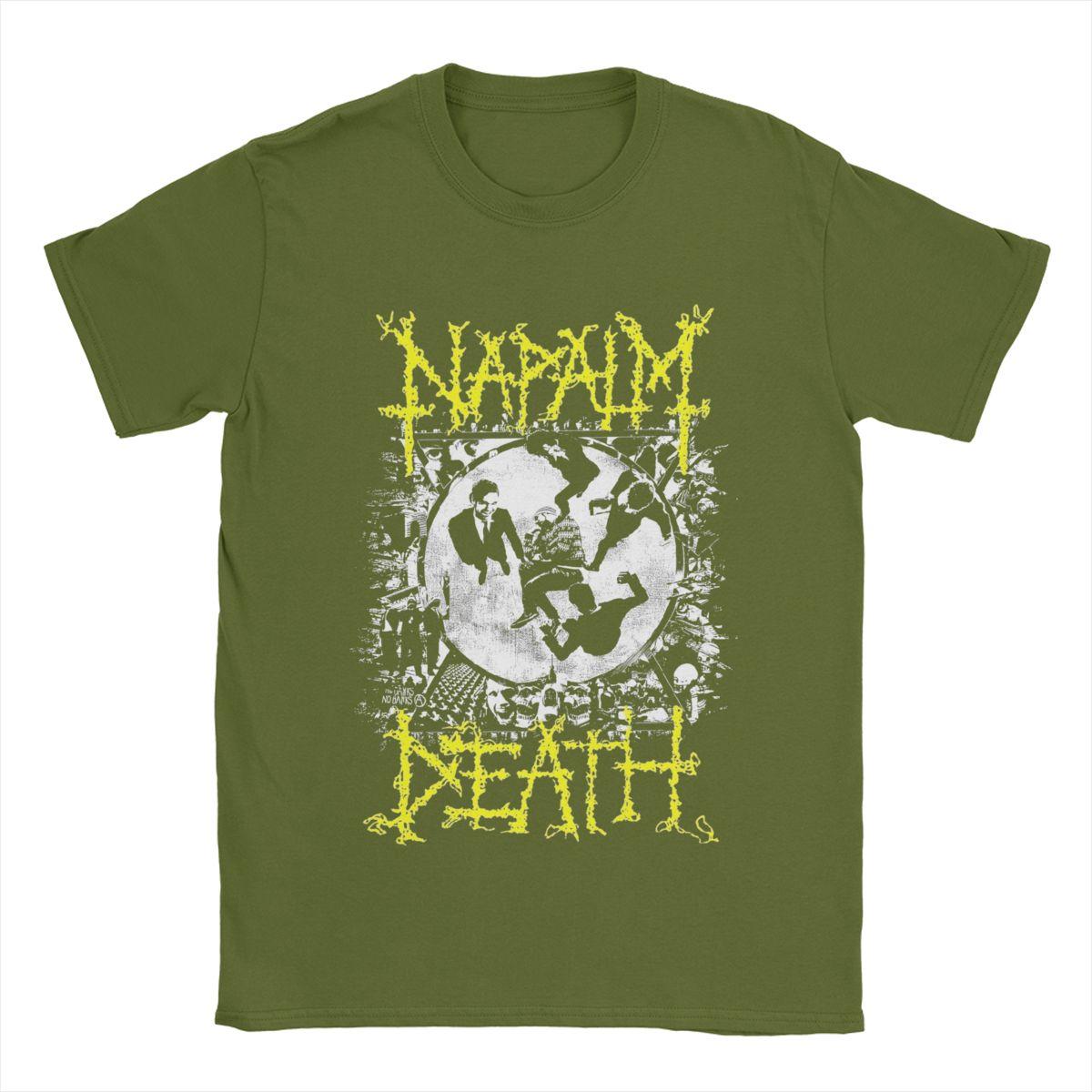 

Мужские футболки Napalm Death Novelty 100% Хлопковая футболка с коротким рукавом Футболки с круглым вырезом Одежда Классика XXL армия зеленый