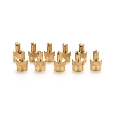 10 Pcs Car Chrome Metal Slotted Head Valve Stem Caps With Core Remover Tool