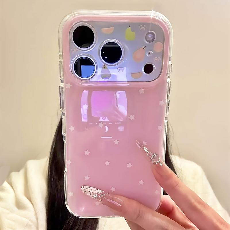 Summer Fruit Stars Pattern Silicone Soft Phone Case For iPhone 17 16 15 Pro Max 14 13 12 11 Pro Shockproof TPU Bumper Cover