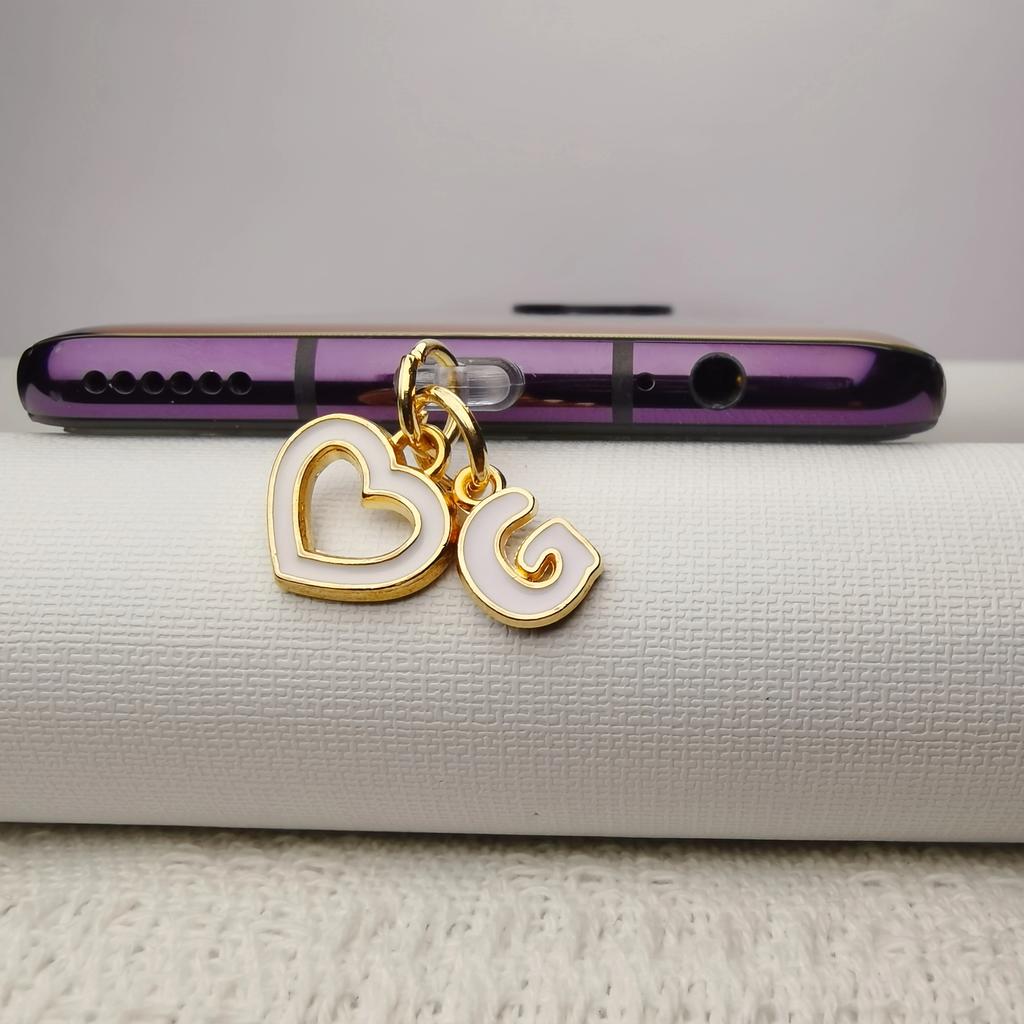 Love Letter A-M Phone Dust Plug, 26 Uppercase Letters Phone Charms, Phone Accessories, DIY Phone Decoration