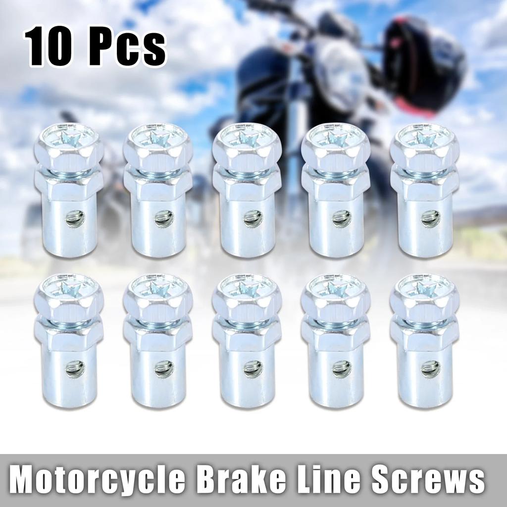 Universal 2/10Pcs Ucket Silver Tone Thread Dia Brake Cable Wire Solderless Nipple Screw for Motorcycle