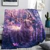 Deer Print Flannel Blanket, High quality Comfortable for All Seasons, Home Decor, Warmth and Comfort, Perfect for Christmas Gifts