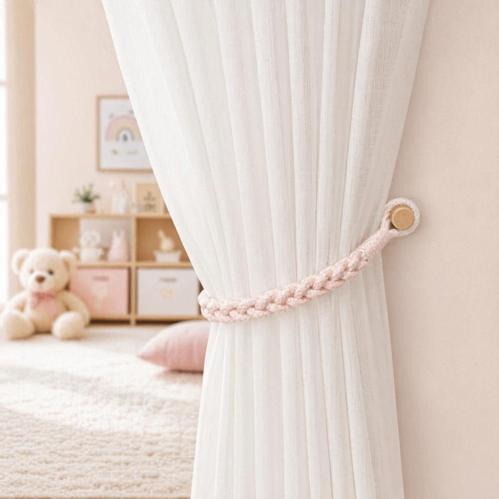 1 Pair Boho Style Braid Curtain Straps Fashion Curtain Buckle Magnetic Curtain Tieback Decoration