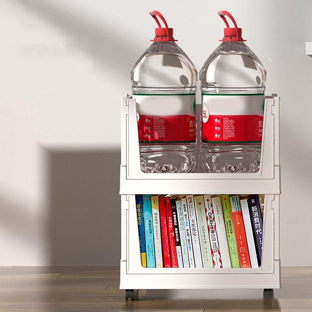 Plastic Folding Storage Box Large Capacity Book Storage Basket  Under Desk