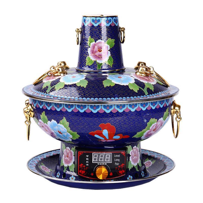 GOWKE Copper Enamel Charcoal Hotpot